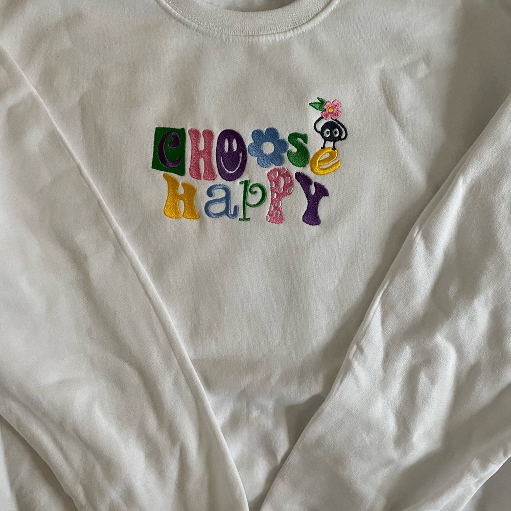 Choose Happy Embroidered Sweatshirt